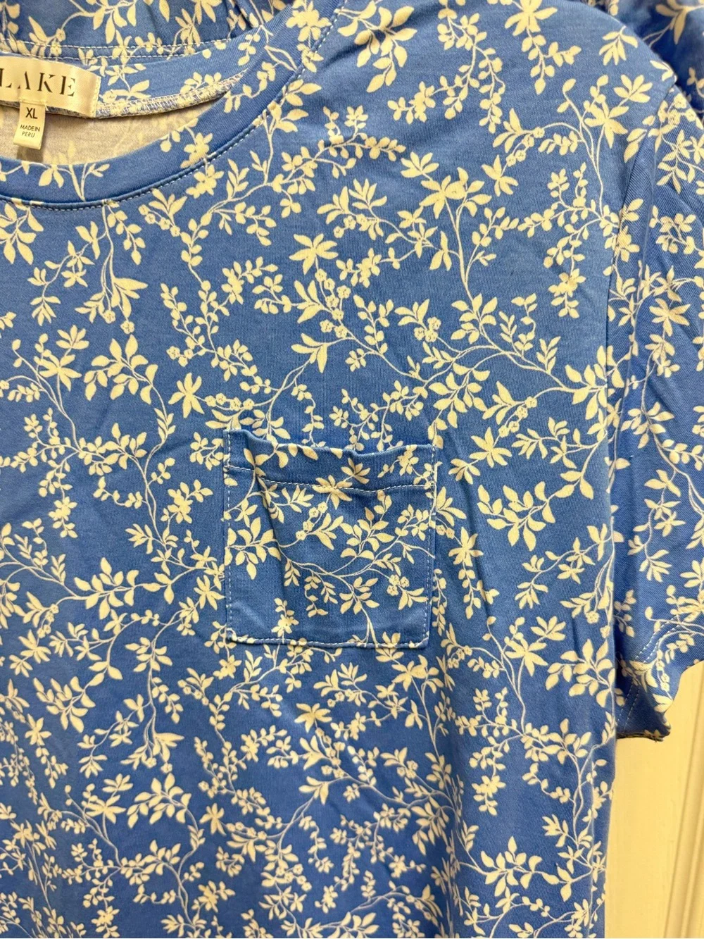 Lake Pajamas Blue Floral Short Sleeve Pajama Set
